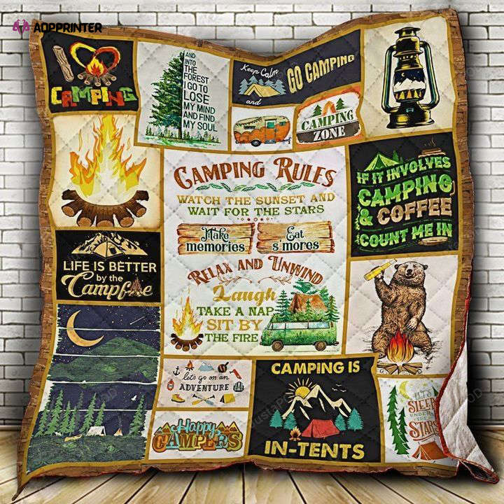 Camping Rules Watch The Sunset And Wait For The Stars Take A Nap Sit By The Fire Quilt Blanket Great Customized Blanket Gifts For Birthday Christmas Thanksgiving Camping Rules Watch The Sunset And Wait For The Stars Take A Nap Sit By The Fire Quilt Blanket Great Customized Blanket Gifts For Birthday Christmas Thanksgiving