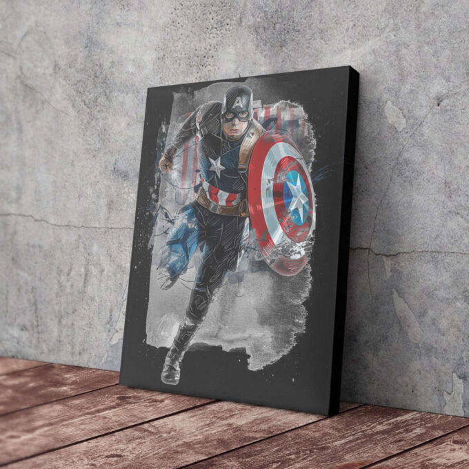 Captain America Poster Marvel Comics Art Canvas Wall Art Print Home Decor Framed Poster Gift for Kids