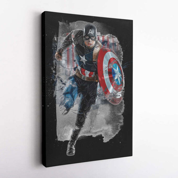Captain America Poster Marvel Comics Art Canvas Wall Art Print Home Decor Framed Poster Gift for Kids