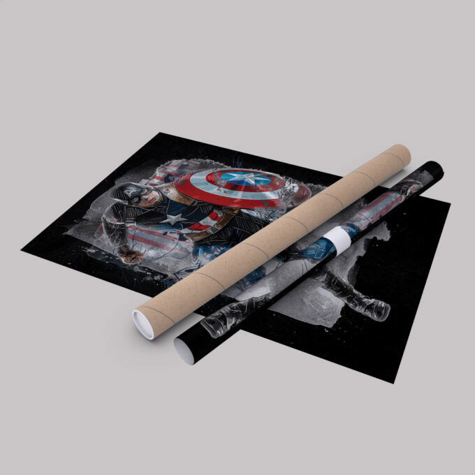Captain America Poster Marvel Comics Art Canvas Wall Art Print Home Decor Framed Poster Gift for Kids