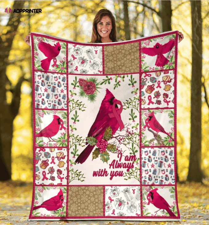 Cardinal Bird I Am Always With You Fleece Blanket