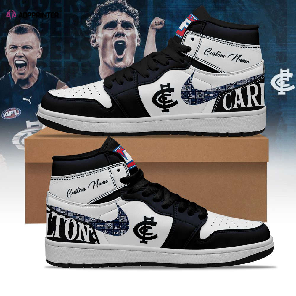 Carlton Blues AFL Personalized Air Jordan 1 Sneakers High Top For Fans Carlton Blues AFL Personalized Air Jordan 1 Sneakers High Top For Fans