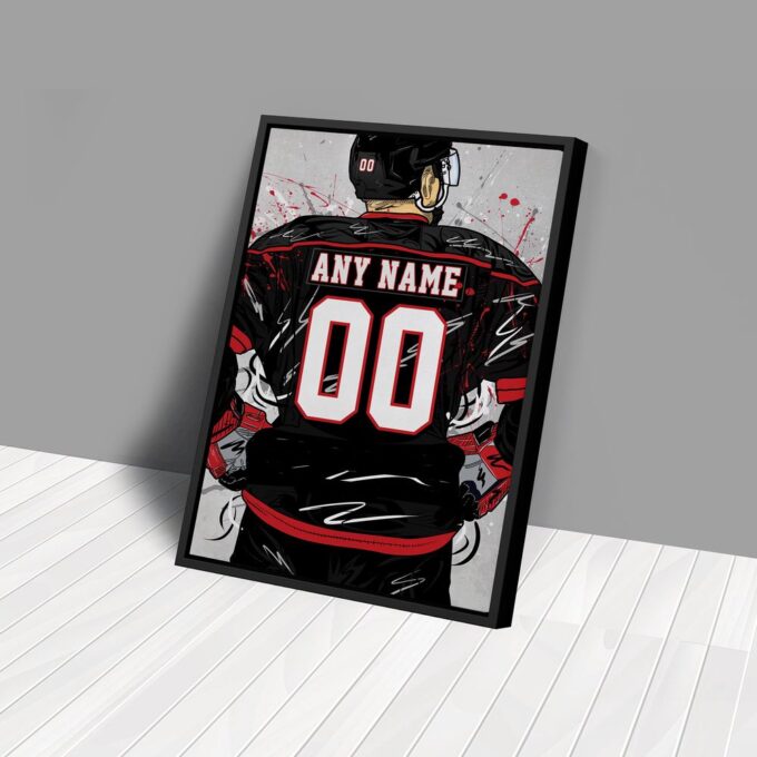 Carolina Hurricanes Jersey NHL Personalized Jersey Custom Name and Number Canvas Wall Art Home Decor Framed Poster Man Cave Gift