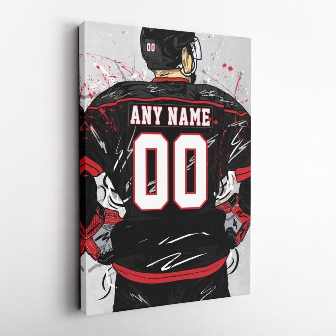 Carolina Hurricanes Jersey NHL Personalized Jersey Custom Name and Number Canvas Wall Art Home Decor Framed Poster Man Cave Gift