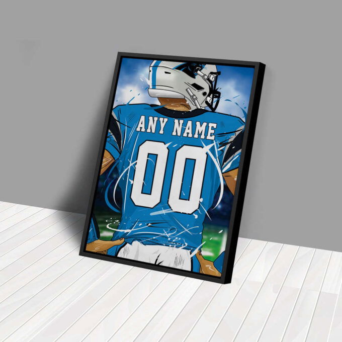 Carolina Panthers Jersey NFL Personalized Jersey Custom Name and Number Canvas Wall Art  Print Home Decor Framed Poster Man Cave Gift
