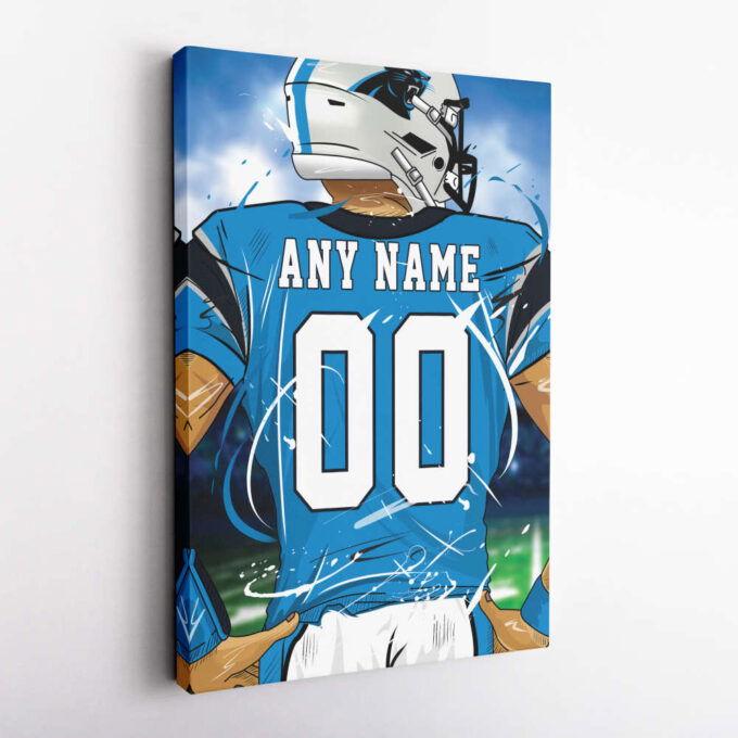 Carolina Panthers Jersey NFL Personalized Jersey Custom Name and Number Canvas Wall Art  Print Home Decor Framed Poster Man Cave Gift