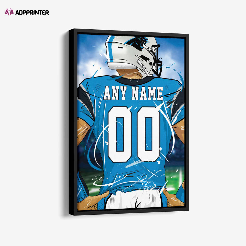 Carolina Panthers Jersey NFL Personalized Jersey Custom Name and Number Canvas Wall Art Print Home Decor Framed Poster Man Cave Gift Carolina Panthers Jersey NFL Personalized Jersey Custom Name and Number Canvas Wall Art Print Home Decor Framed Poster Man Cave Gift