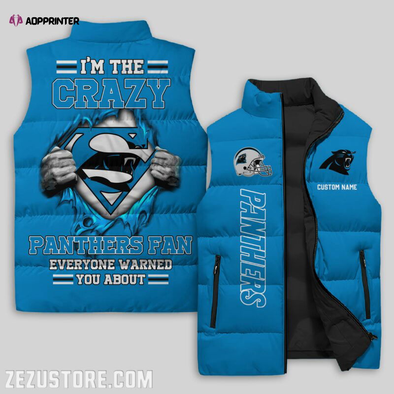 Carolina Panthers NFL Sleeveless Puffer Jacket Custom For Fans Gifts Carolina Panthers NFL Sleeveless Puffer Jacket Custom For Fans Gifts