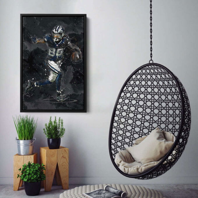CeeDee Lamb Art Dallas Cowboys NFL Canvas Wall Art Home Decor Framed Poster Man Cave Gift