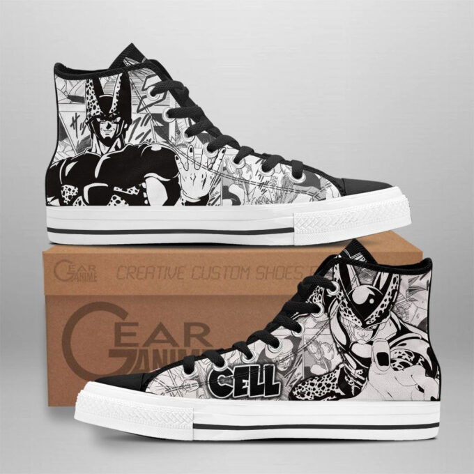 Cell High Top Canvas Shoes Custom Dragon Ball Manga For Fans