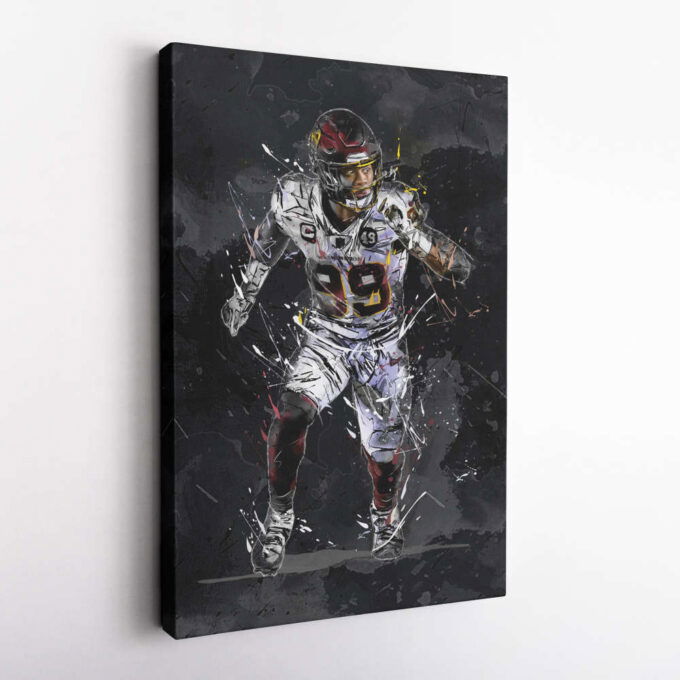 Chase Young Art Washington Commanders NFL Canvas Wall Art Home Decor Framed Poster Man Cave Gift