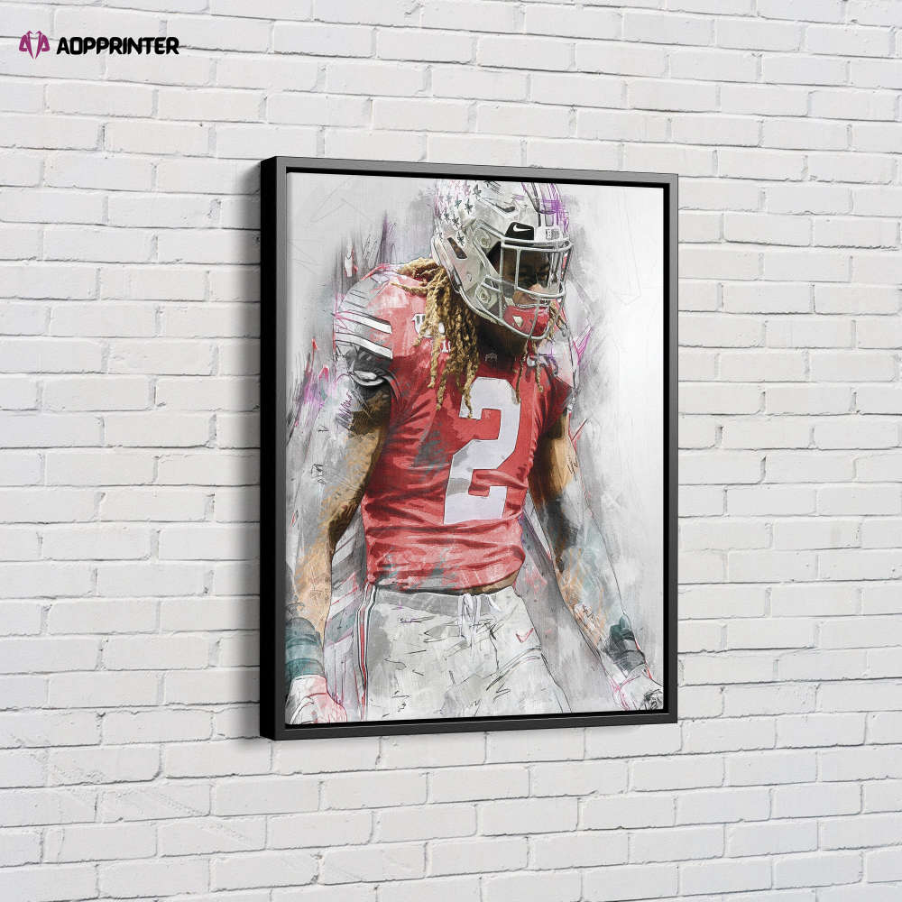 Chase Young Poster Ohio State Buckeyes Football Painting Canvas Unique Design Wall Art Print Hand Made Ready to Hang Custom Design Chase Young Poster Ohio State Buckeyes Football Painting Canvas Unique Design Wall Art Print Hand Made Ready to Hang Custom Design
