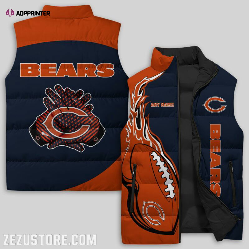 Chicago Bears NFL Sleeveless Puffer Jacket Custom For Fans Gifts Chicago Bears NFL Sleeveless Puffer Jacket Custom For Fans Gifts