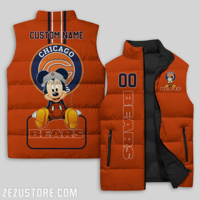 Chicago Bears NFL Sleeveless Puffer Jacket Custom For Fans Gifts