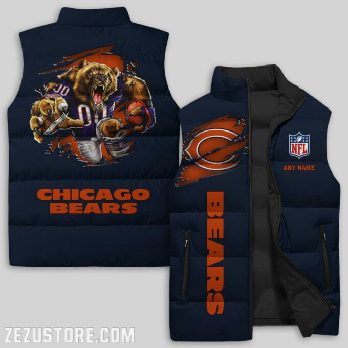 Chicago Bears NFL Sleeveless Puffer Jacket Custom For Fans Gifts