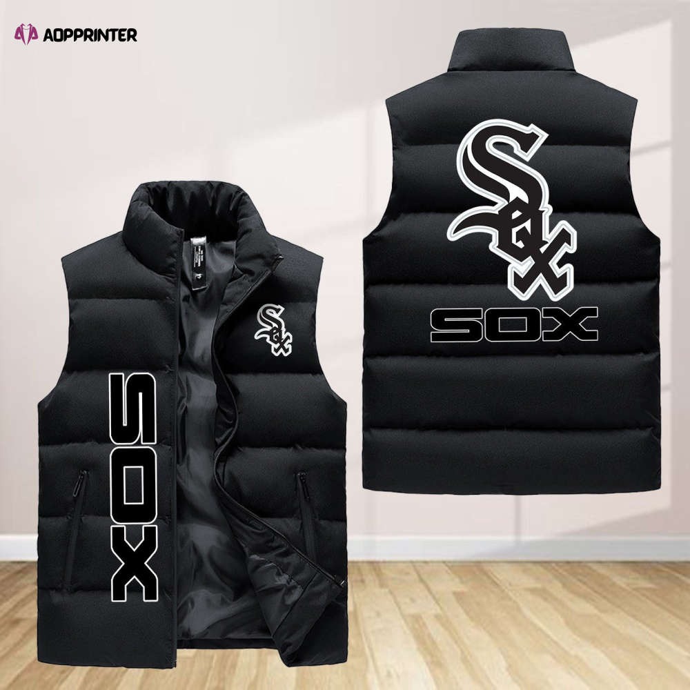 Chicago White Sox Sleeveless Puffer Jacket Custom For Fans Gifts Chicago White Sox Sleeveless Puffer Jacket Custom For Fans Gifts