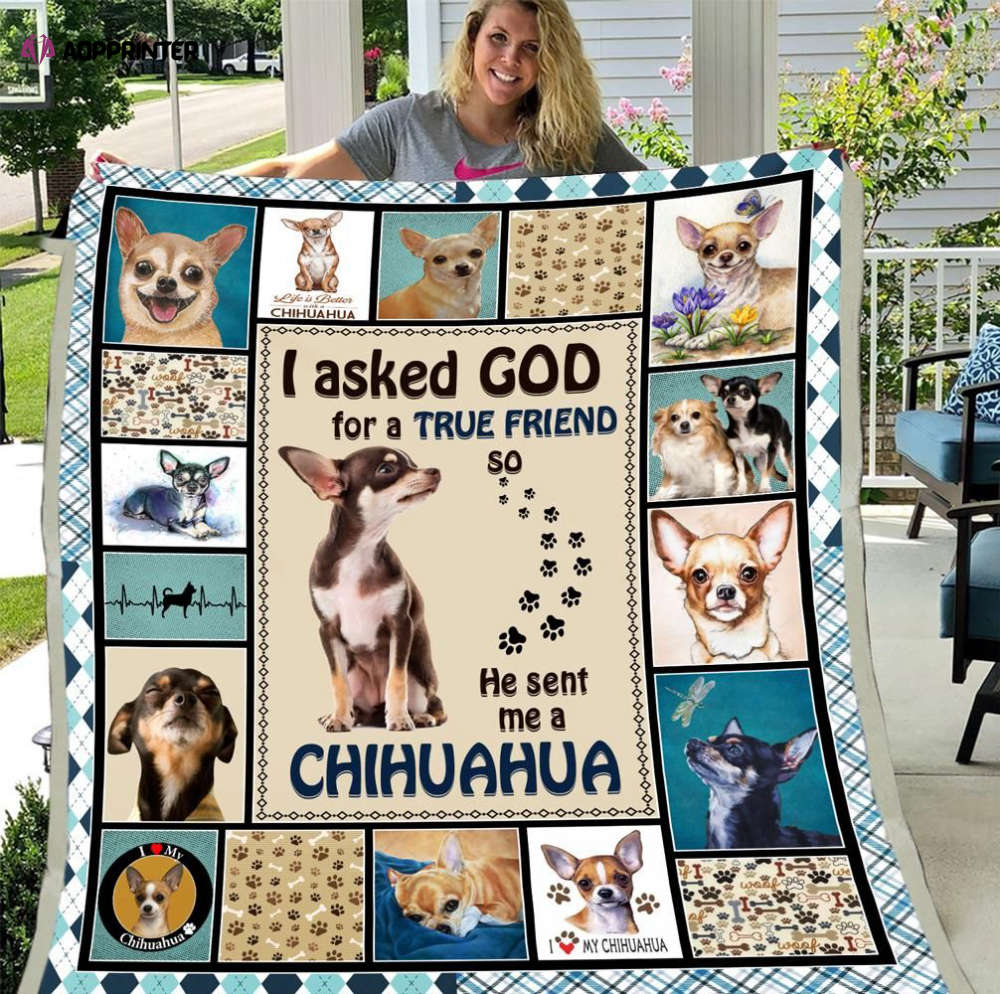 Chihuahua Dog Blanket God Sent Me A Chihuahua Quilt Blanket, Gift For Dog Lovers, Love Chihuahua Sherpa Blanket Chihuahua Dog Blanket God Sent Me A Chihuahua Quilt Blanket, Gift For Dog Lovers, Love Chihuahua Sherpa Blanket