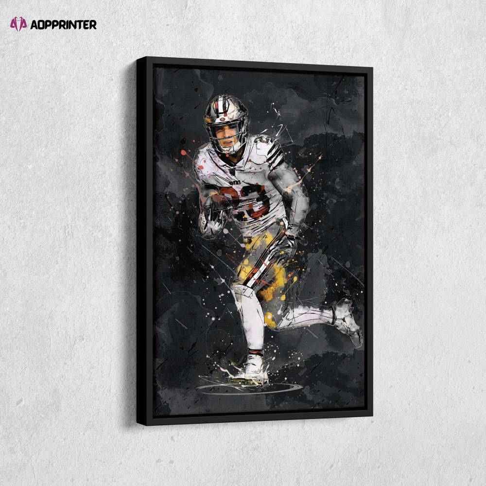Christian McCaffrey Art San Francisco 49ers NFL Canvas Wall Art Home Decor Framed Poster Man Cave Gift Christian McCaffrey Art San Francisco 49ers NFL Canvas Wall Art Home Decor Framed Poster Man Cave Gift