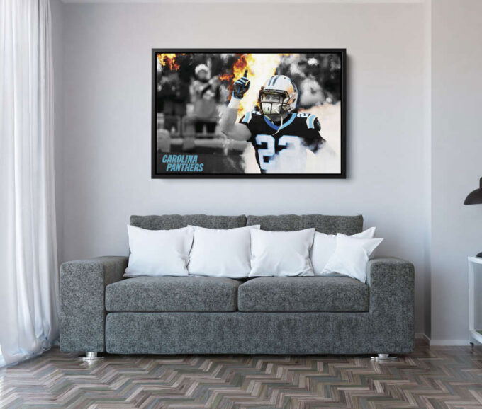 Christian McCaffrey Poster Carolina Panthers Running Back Canvas Unique Design Wall Art Print Hand Made Ready to Hang Custom Design