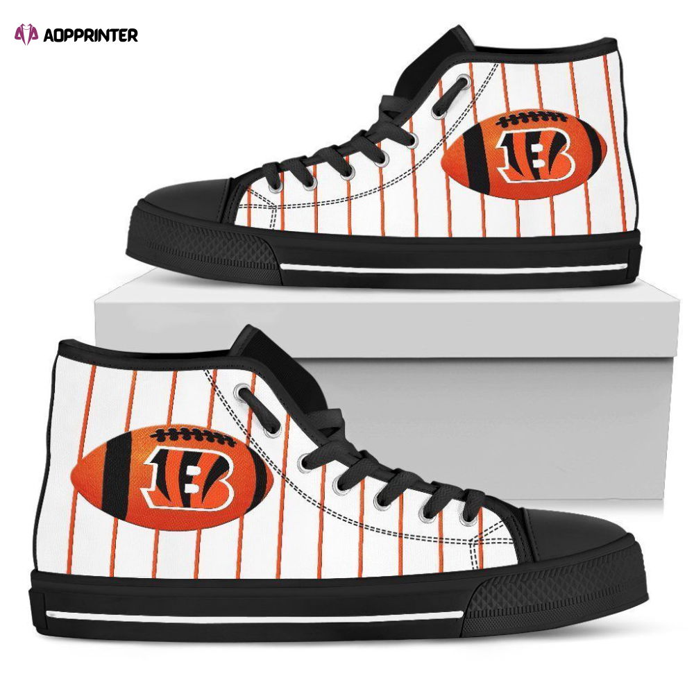 Cincinnati Bengals NFL Football Custom Canvas High Top Shoes Cincinnati Bengals NFL Football Custom Canvas High Top Shoes