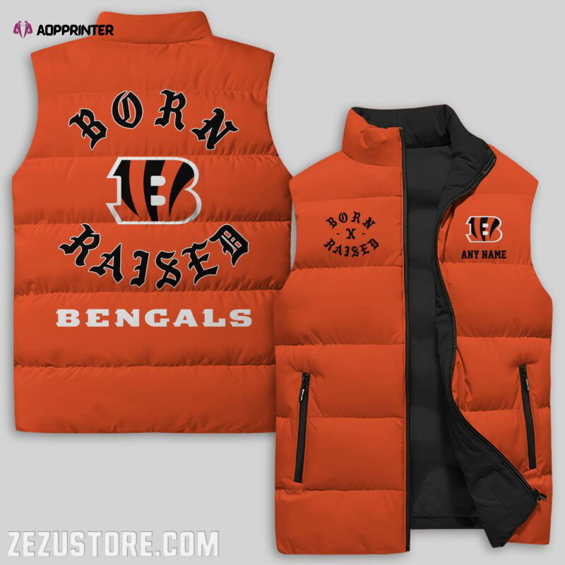 Cincinnati Bengals NFL Sleeveless Puffer Jacket Custom For Fans Gifts Cincinnati Bengals NFL Sleeveless Puffer Jacket Custom For Fans Gifts