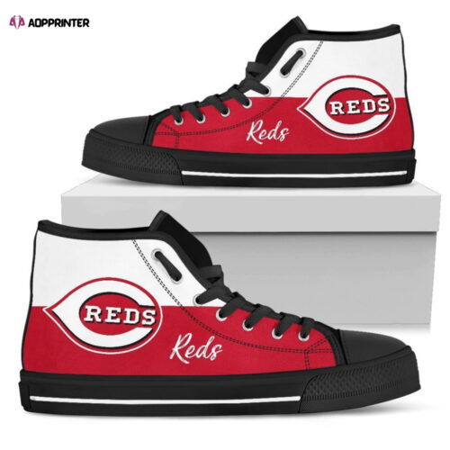 Cart 2 Cincinnati Reds MLB Baseball Custom Canvas High Top Shoes