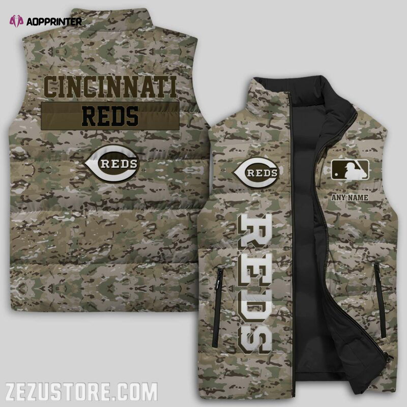 Cincinnati Reds MLB Sleeveless Puffer Jacket Custom For Fans Gifts Cincinnati Reds MLB Sleeveless Puffer Jacket Custom For Fans Gifts