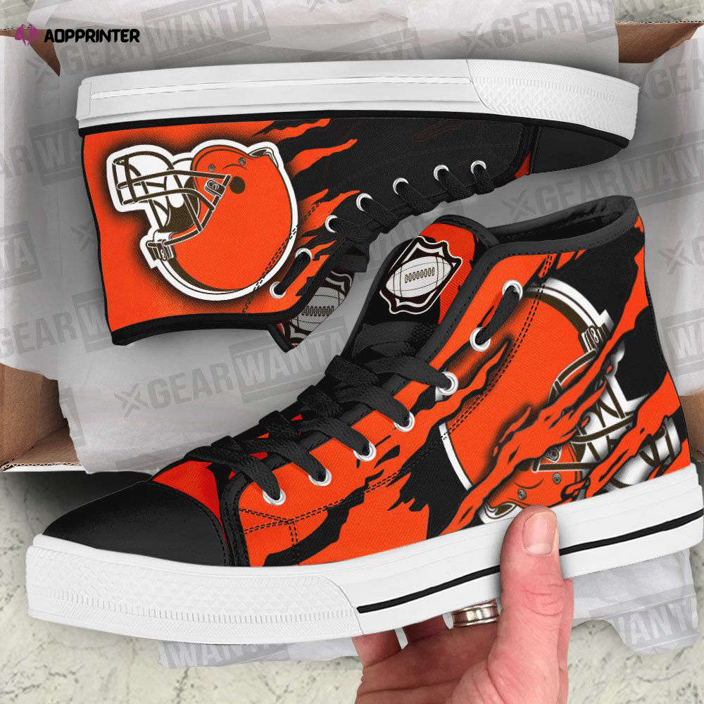 Cleveland Browns High Top Shoes Custom For Fans Cleveland Browns High Top Shoes Custom For Fans