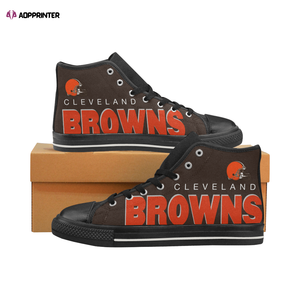 Cleveland Browns NFL Football Custom Canvas High Top Shoes HT1163 Cleveland Browns NFL Football Custom Canvas High Top Shoes HT1163