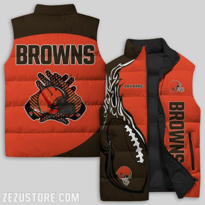 Cleveland Browns NFL Sleeveless Puffer Jacket Custom For Fans Gifts