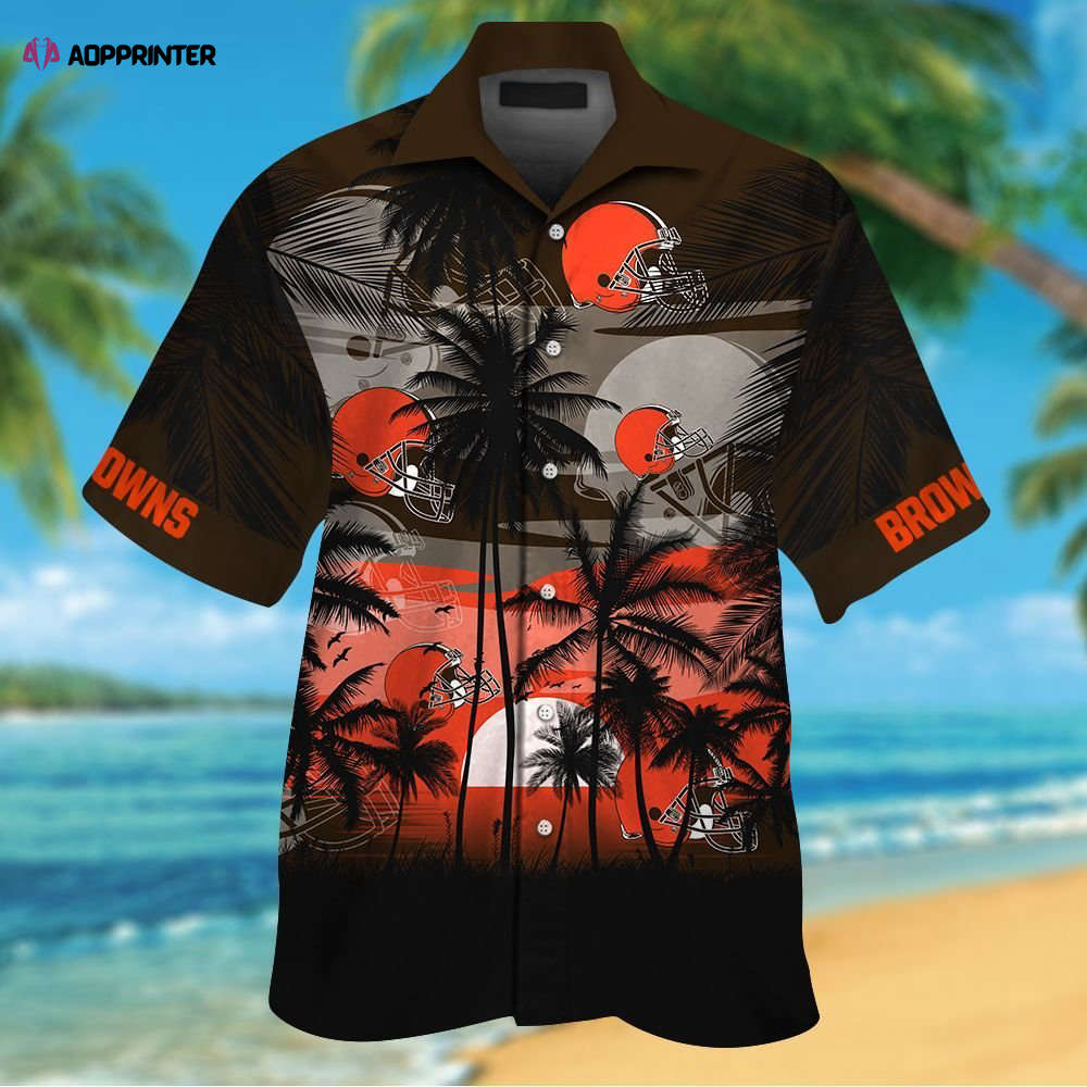 Cleveland Browns Short Sleeve Button Up Tropical Aloha Hawaiian Shirts Shirt Hawaiian Shirt Set for Men Women Kids Cleveland Browns Short Sleeve Button Up Tropical Aloha Hawaiian Shirts Shirt Hawaiian Shirt Set for Men Women Kids