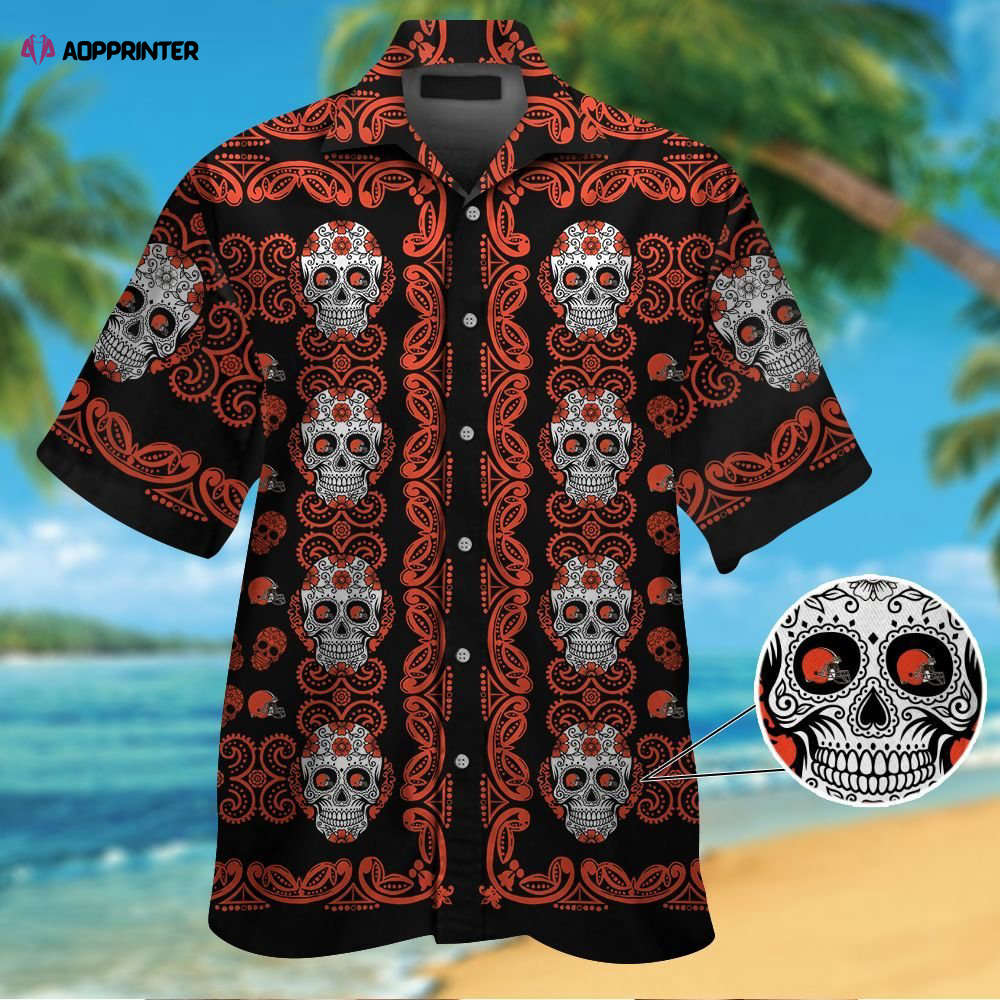 Cleveland Brownsskull Short Sleeve Button Up Tropical Aloha Hawaiian Shirt Set for Men Women Kids MTE02 Cleveland Brownsskull Short Sleeve Button Up Tropical Aloha Hawaiian Shirt Set for Men Women Kids MTE02
