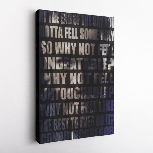 Conor McGregor Text Overlay Poster Mixed Martial Arts Canvas Unique Design Wall Art Print Hand Made Ready to Hang Custom Design