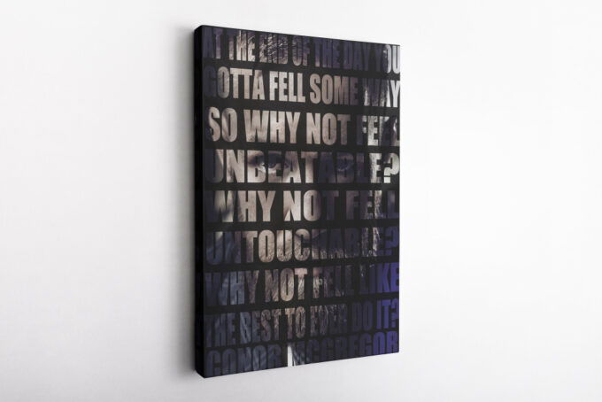 Conor McGregor Text Overlay Poster Mixed Martial Arts Canvas Unique Design Wall Art Print Hand Made Ready to Hang Custom Design