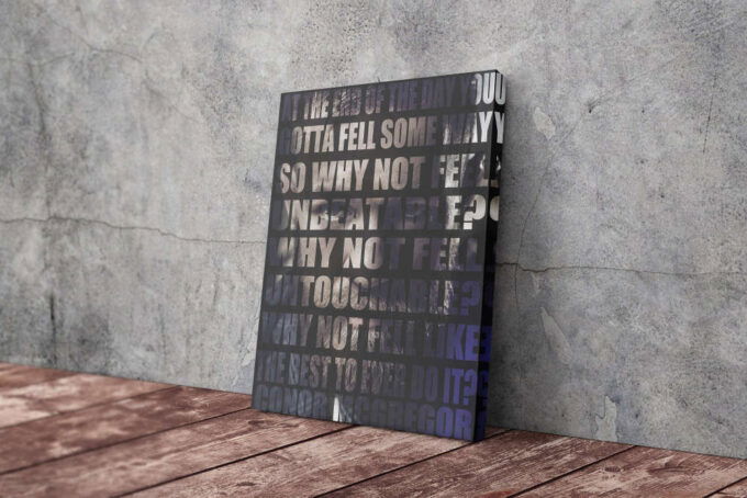 Conor McGregor Text Overlay Poster Mixed Martial Arts Canvas Unique Design Wall Art Print Hand Made Ready to Hang Custom Design