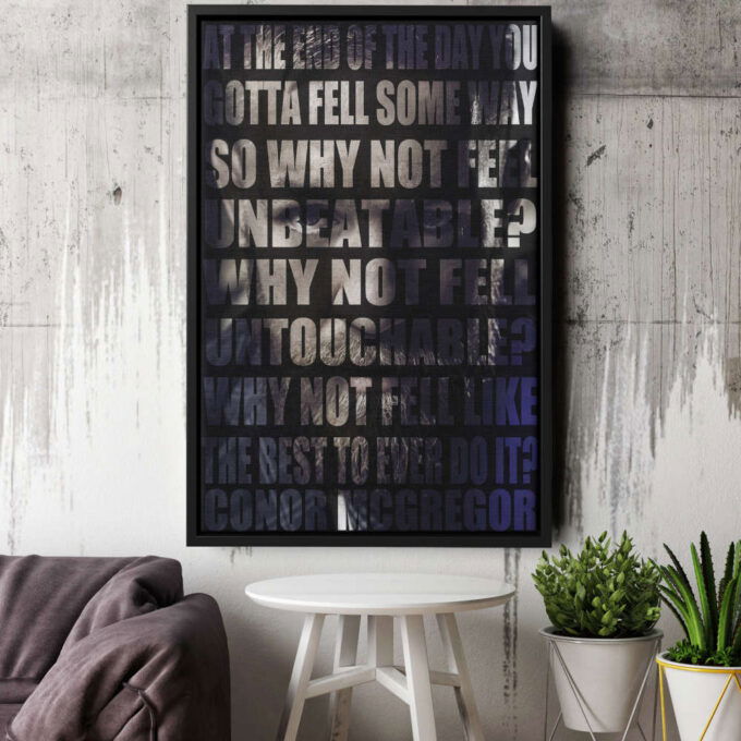 Conor McGregor Text Overlay Poster Mixed Martial Arts Canvas Unique Design Wall Art Print Hand Made Ready to Hang Custom Design