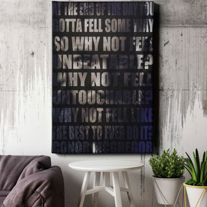 Conor McGregor Text Overlay Poster Mixed Martial Arts Canvas Unique Design Wall Art Print Hand Made Ready to Hang Custom Design