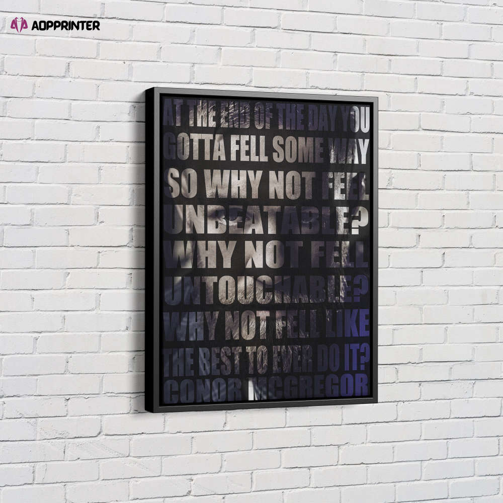 Conor McGregor Text Overlay Poster Mixed Martial Arts Canvas Unique Design Wall Art Print Hand Made Ready to Hang Custom Design Conor McGregor Text Overlay Poster Mixed Martial Arts Canvas Unique Design Wall Art Print Hand Made Ready to Hang Custom Design