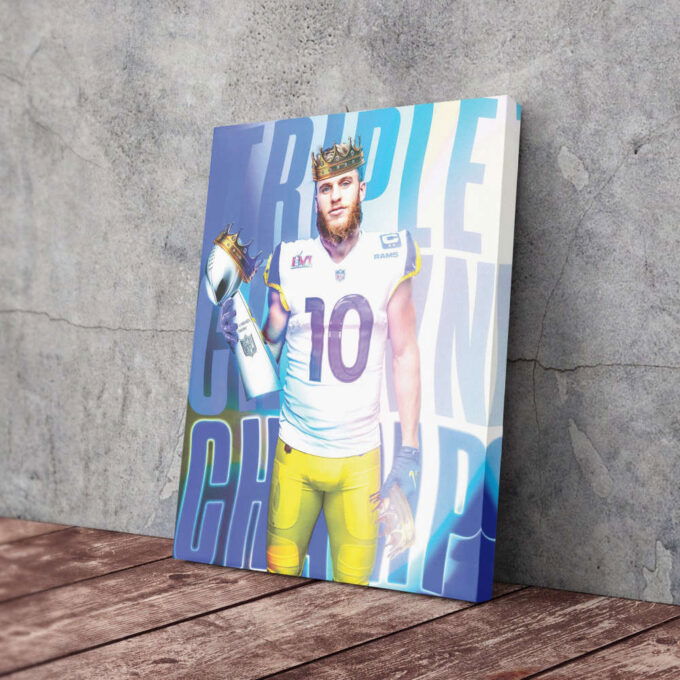 Cooper Kupp MVP Poster Super Bowl LVI Canvas Unique Design Wall Art Print Hand Made Ready to Hang Custom Design