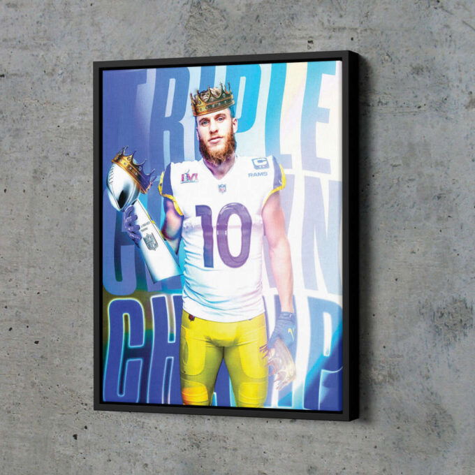 Cooper Kupp MVP Poster Super Bowl LVI Canvas Unique Design Wall Art Print Hand Made Ready to Hang Custom Design