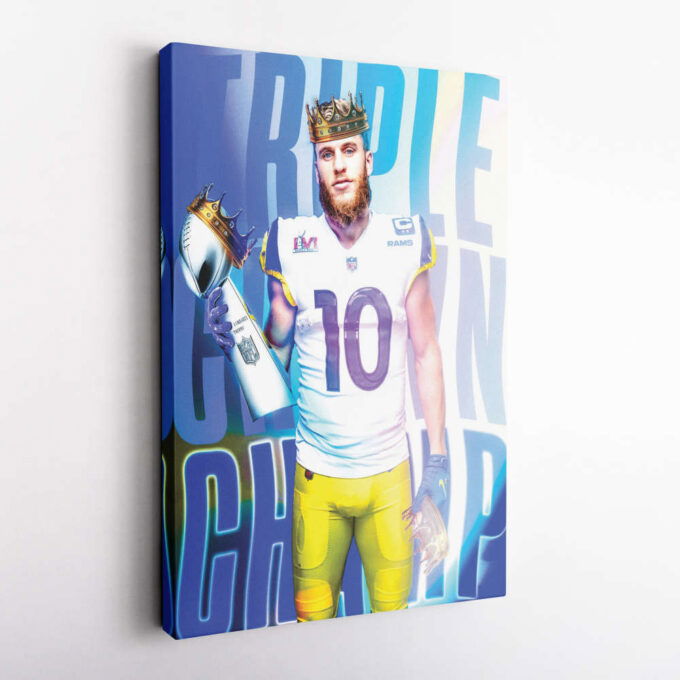 Cooper Kupp MVP Poster Super Bowl LVI Canvas Unique Design Wall Art Print Hand Made Ready to Hang Custom Design
