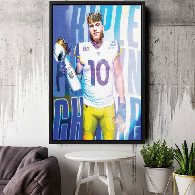Cooper Kupp MVP Poster Super Bowl LVI Canvas Unique Design Wall Art Print Hand Made Ready to Hang Custom Design