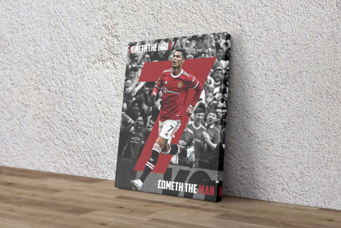 Cristiano Ronaldo Poster CR7 back Manchester United Canvas Unique Design Wall Art Print Hand Made Ready to Hang Custom Design