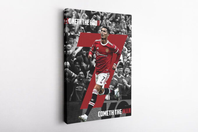 Cristiano Ronaldo Poster CR7 back Manchester United Canvas Unique Design Wall Art Print Hand Made Ready to Hang Custom Design