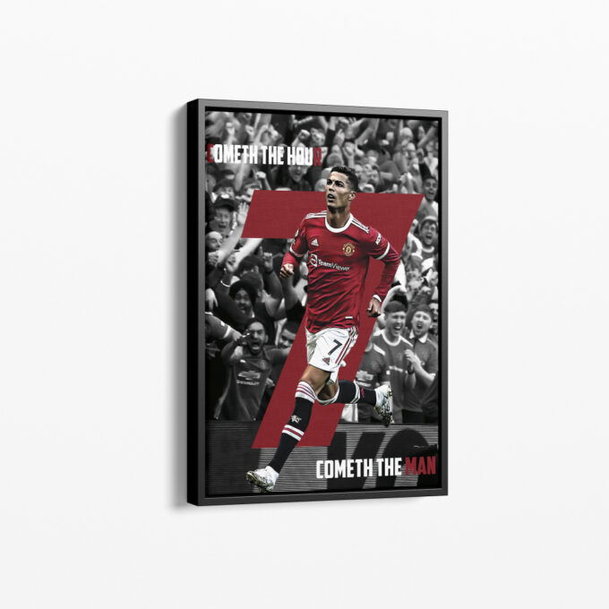 Cristiano Ronaldo Poster CR7 back Manchester United Canvas Unique Design Wall Art Print Hand Made Ready to Hang Custom Design