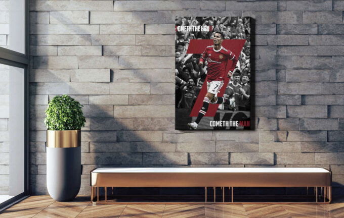 Cristiano Ronaldo Poster CR7 back Manchester United Canvas Unique Design Wall Art Print Hand Made Ready to Hang Custom Design