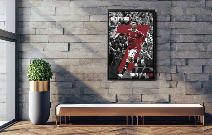 Cristiano Ronaldo Poster CR7 back Manchester United Canvas Unique Design Wall Art Print Hand Made Ready to Hang Custom Design