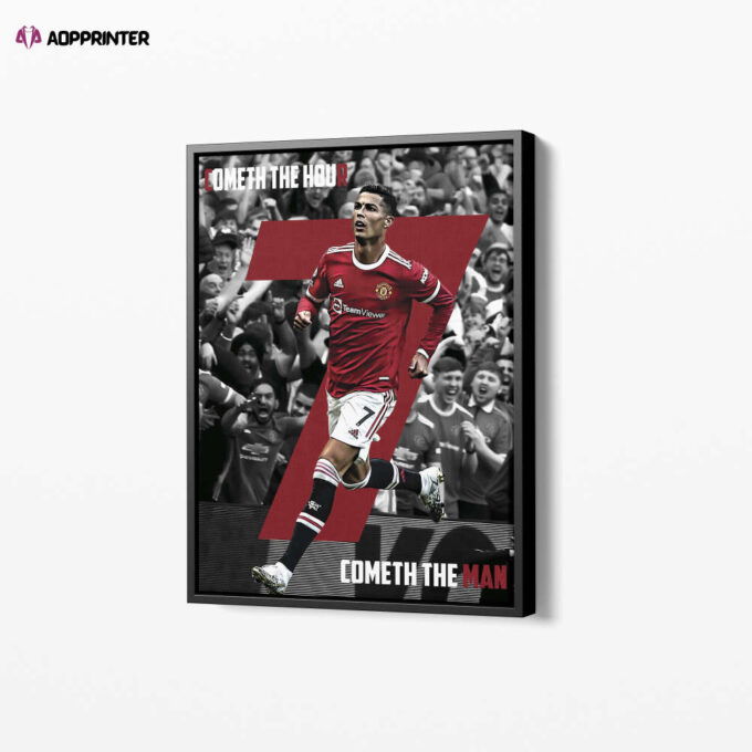 Cristiano Ronaldo Poster CR7 back Manchester United Canvas Unique Design Wall Art Print Hand Made Ready to Hang Custom Design