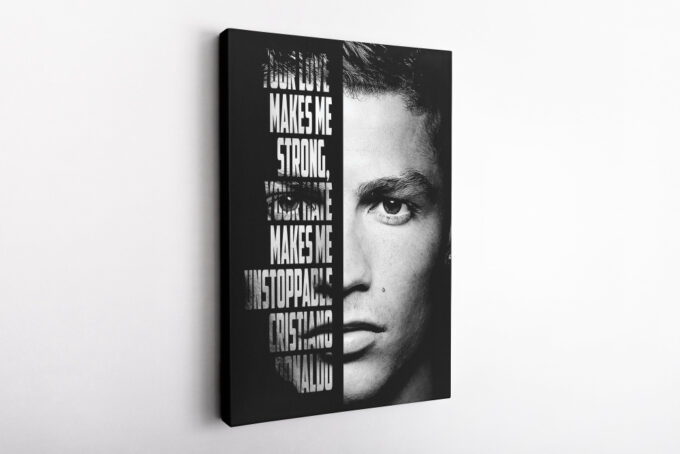 Cristiano Ronaldo Soccer Player Canvas Unique Design Wall Art Print Hand Made Ready to Hang Custom Design