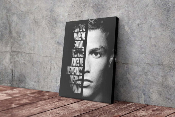 Cristiano Ronaldo Soccer Player Canvas Unique Design Wall Art Print Hand Made Ready to Hang Custom Design